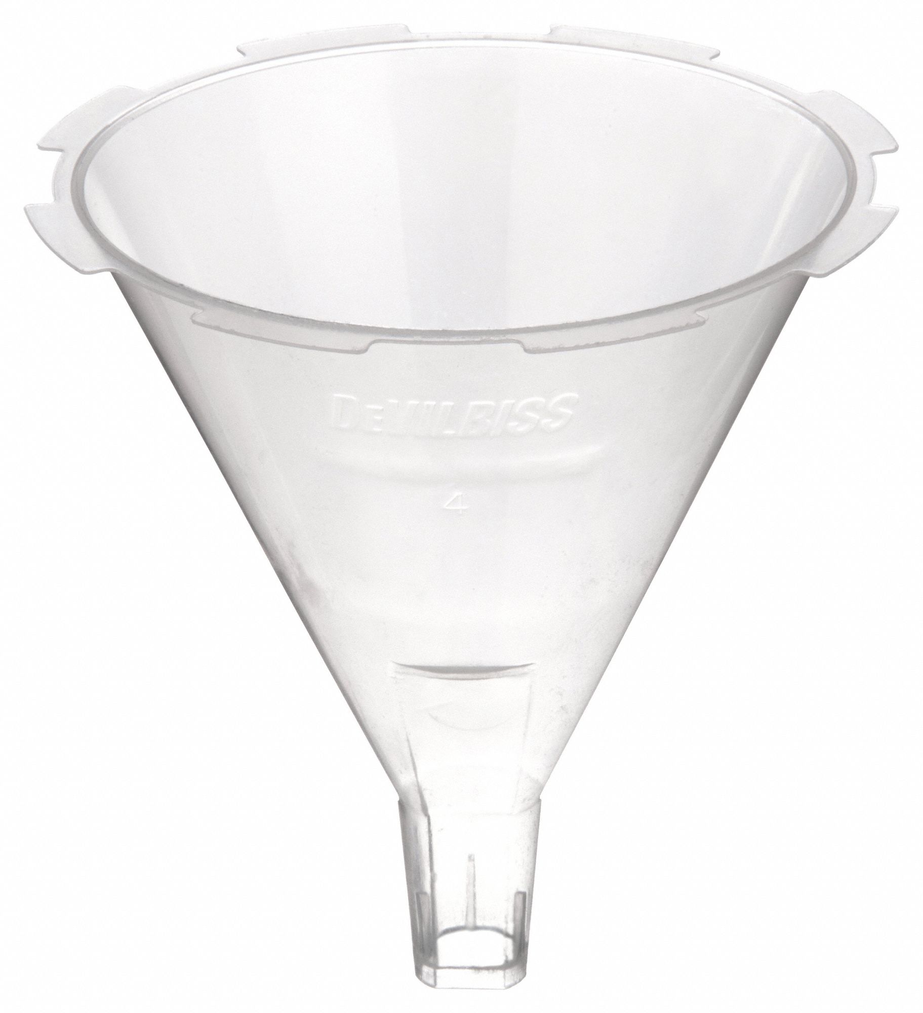 NO SPOUT DISPOSABLE FUNNEL, ABS, 4 FL OZ FLUID CAPACITY, 3 IN OVERALL DIAMETER, 4 IN OVERALL H, 24 PK