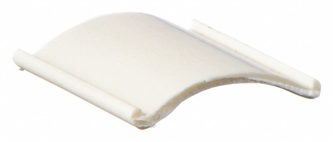 Wire Clip: 400, 1 in Wd, 1/2 in Ht, Plastic, Ivory