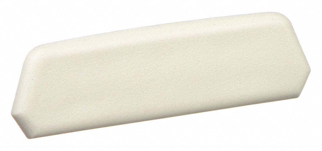 Blank End: 800, 1 1/4 in Wd, 1/2 in Ht, Plastic, Ivory
