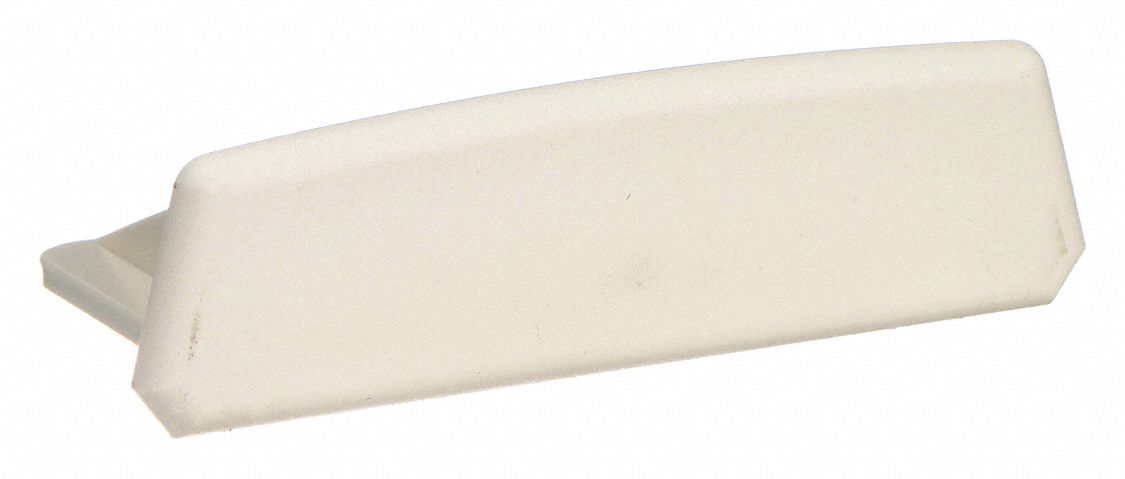 Blank End: 2300, 2 1/4 in Wd, 3/4 in Ht, Plastic, Ivory