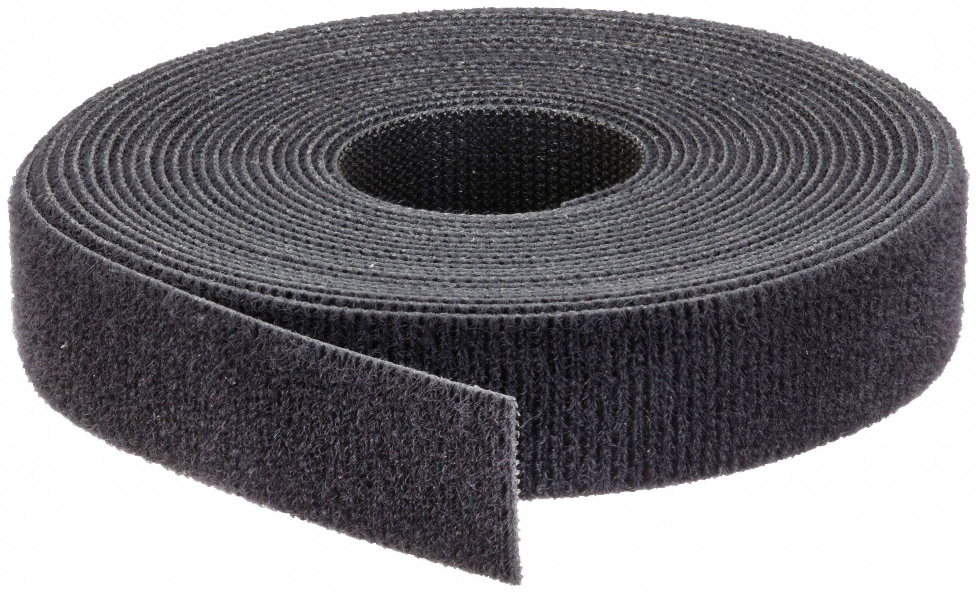 HOOK-AND-LOOP CABLE TIE ROLL, 15 FT L, 0.75 IN W, 50 LB TENSILE STRENGTH,  BLACK