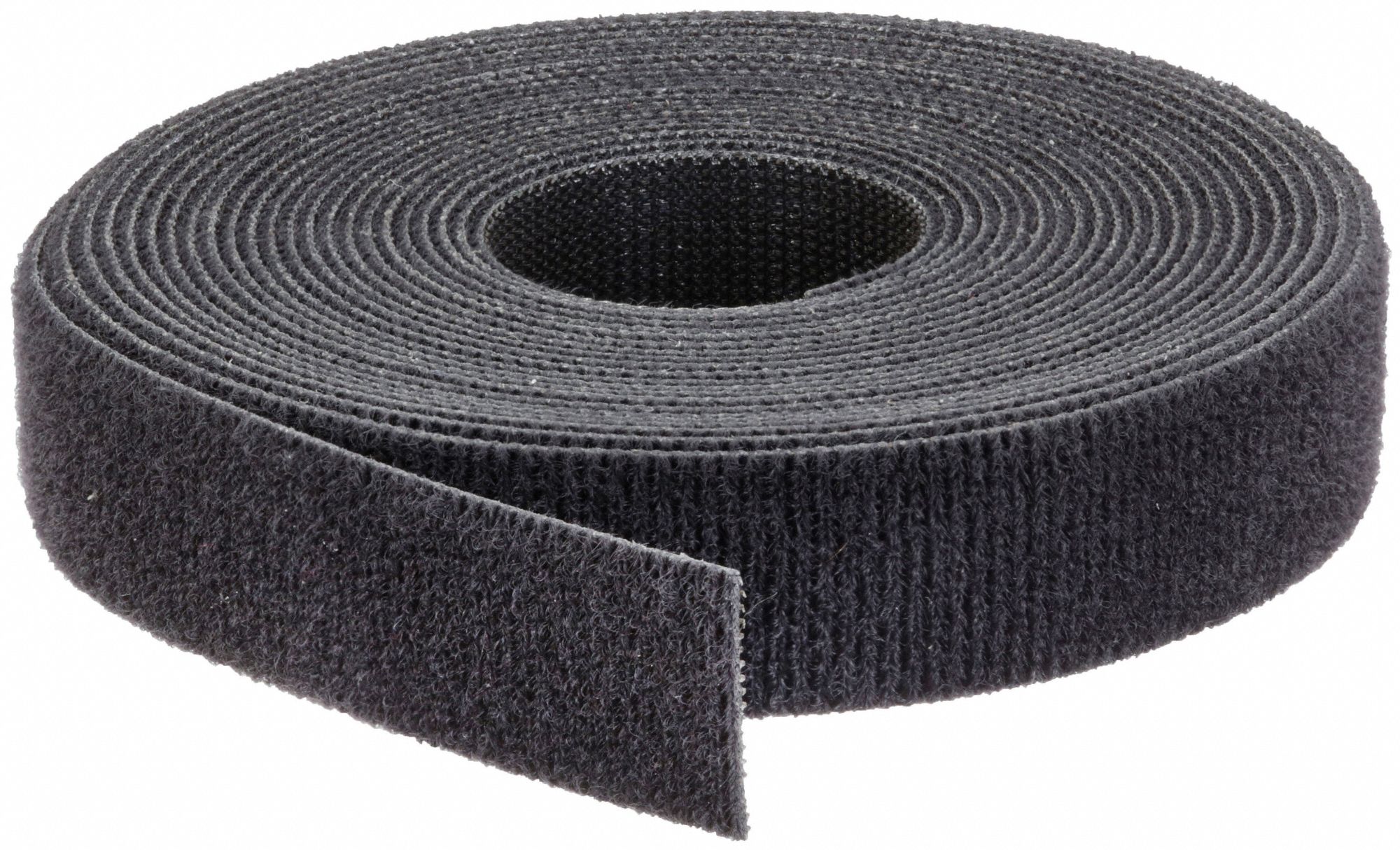 HOOK-AND-LOOP CABLE TIE ROLL, 15 FT L, 0.75 IN W, 50 LB TENSILE STRENGTH, BLACK