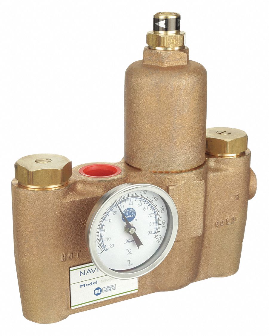 MIXING VALVE: FOR WATER MEDIA, BRONZE, NPT X NPT, ¾ IN INLET CONNECTION SIZE, NPT, FEMALE