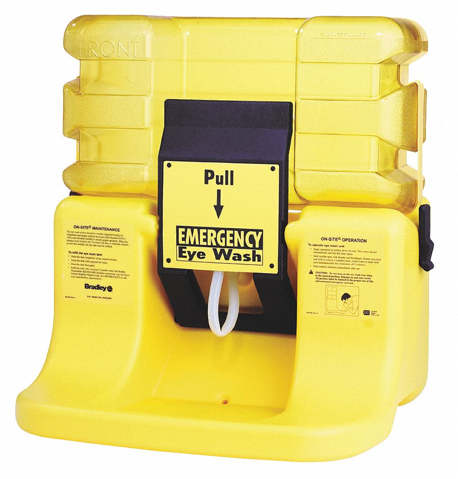 Eye Wash Station,  7.0 gal Tank Capacity,  Activates By Gravity Feed,  Wall or Cart Mounting