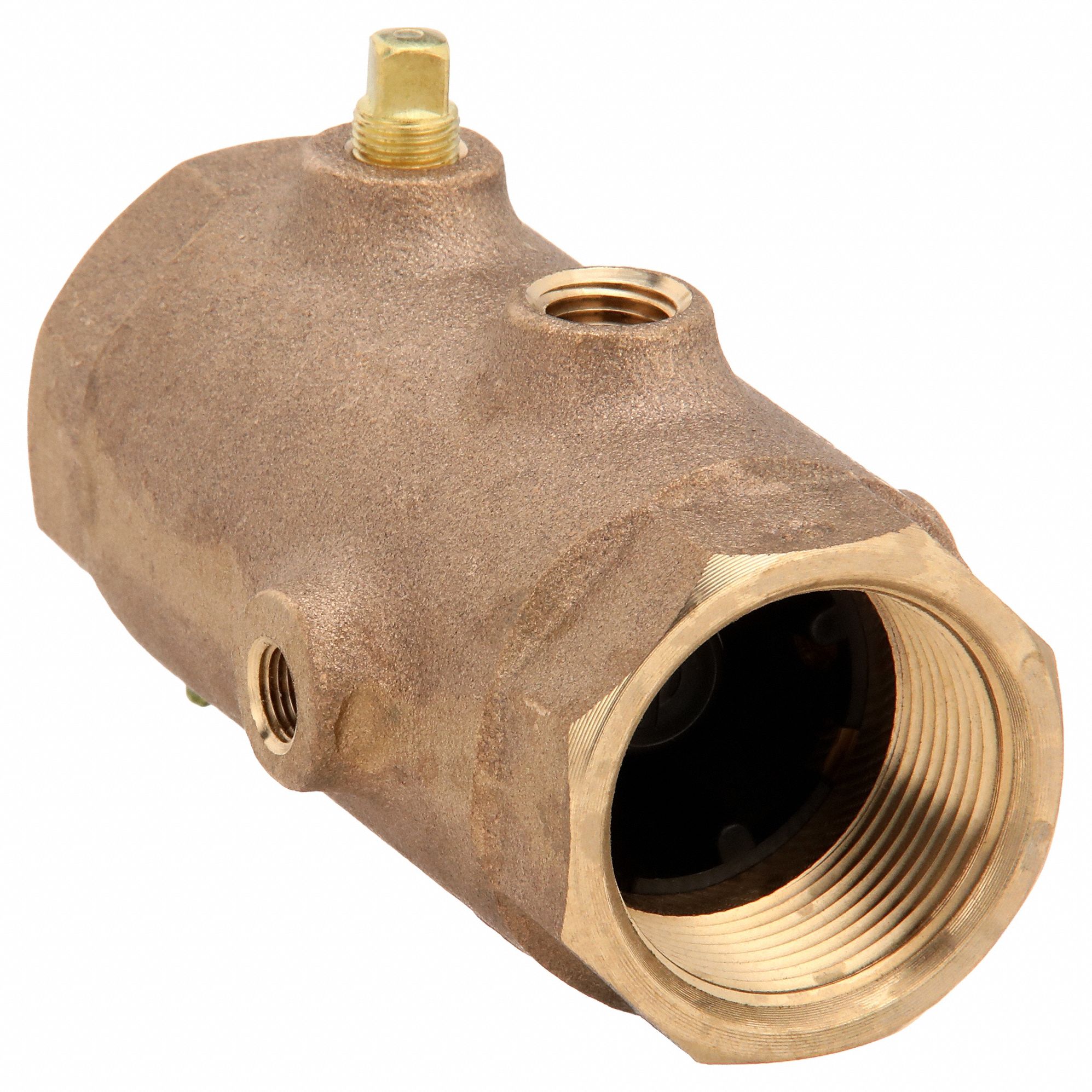CHECK VALVE, POPPET, INLINE VALVE BODY, 1¼ IN PIPE, FNPT X FNPT, BRONZE, FEMALE
