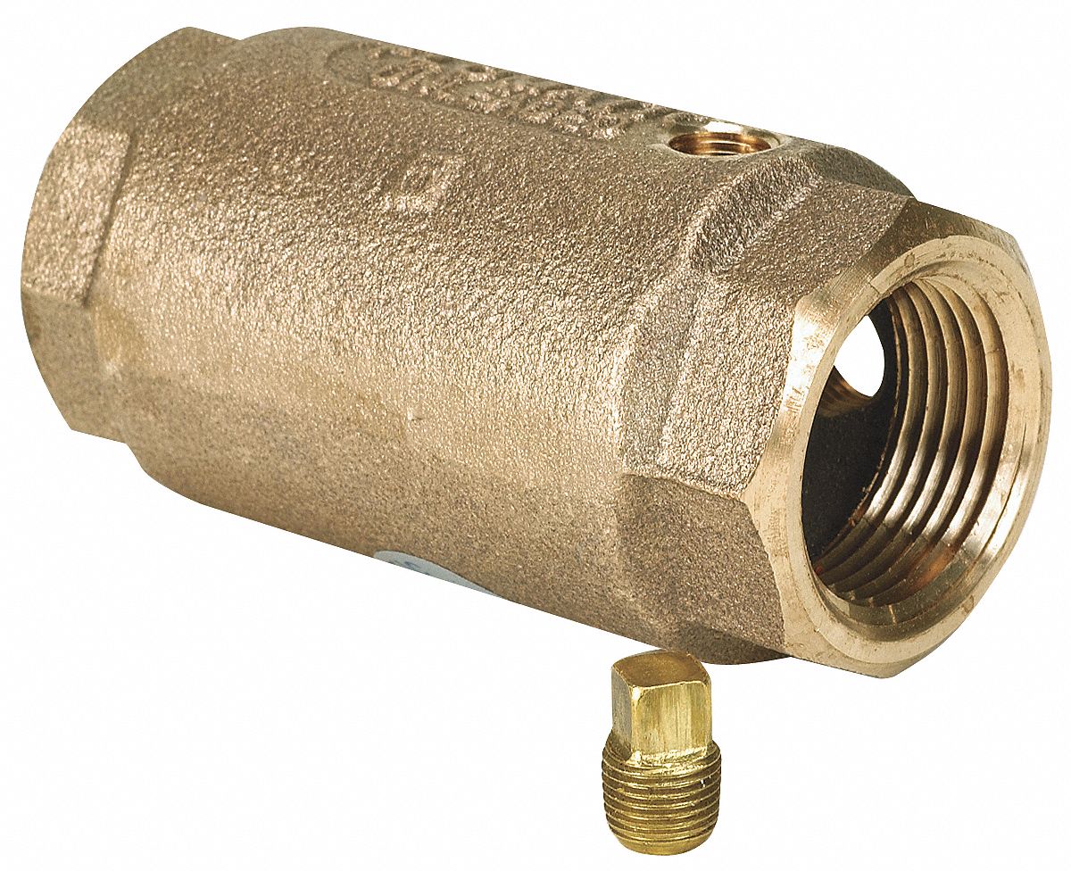 CHECK VALVE, POPPET, INLINE VALVE BODY, 1 IN PIPE, FNPT X FNPT, BRONZE, FEMALE, NPT