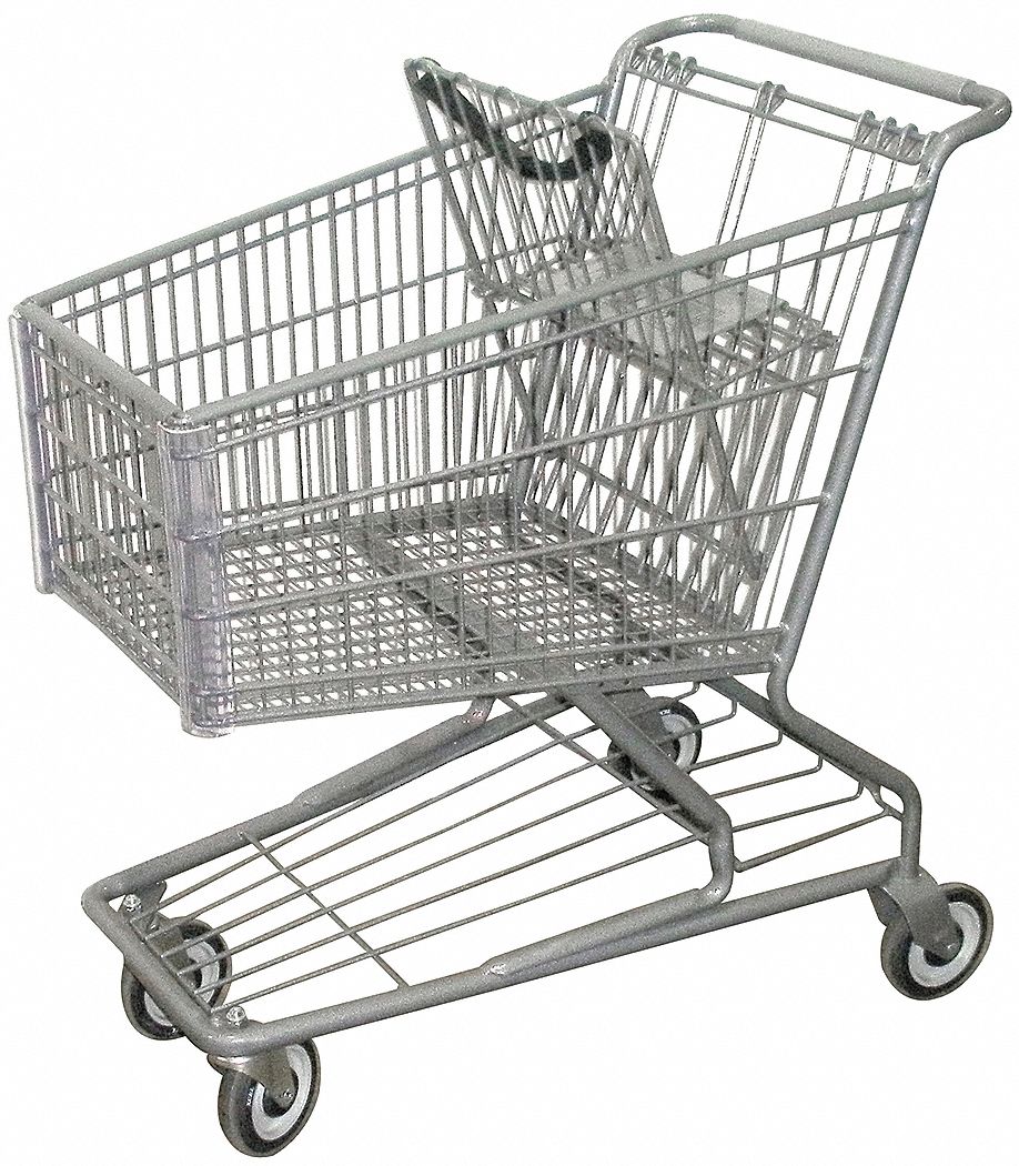 4YFE7 - Wire Shopping Cart 32-3/4 in L