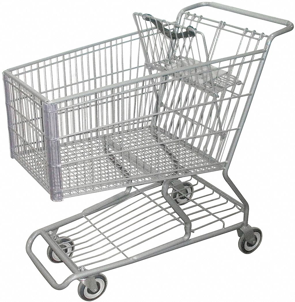 4YFE8 - Wire Shopping Cart 40-3/4 in L