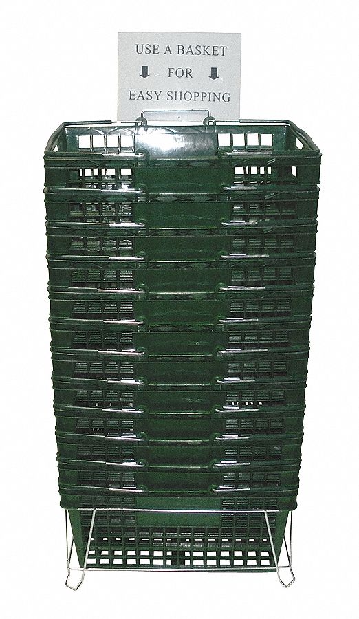 4YFF2 - G1931 Hand Basket Green 18 1/4x 12 1/4 PK12