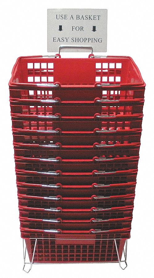 4YFF4 - G1931 Hand Basket Red 18 1/4 x 12 1/4 PK12