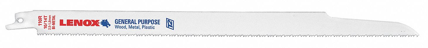 LAME DE SCIE ALTERNATIVE, BIMÉTAL, 12 X ¾ X 0,050 PO, 10 À 14 DENTS/PO, RIGIDE, BOIS, 25/PQ