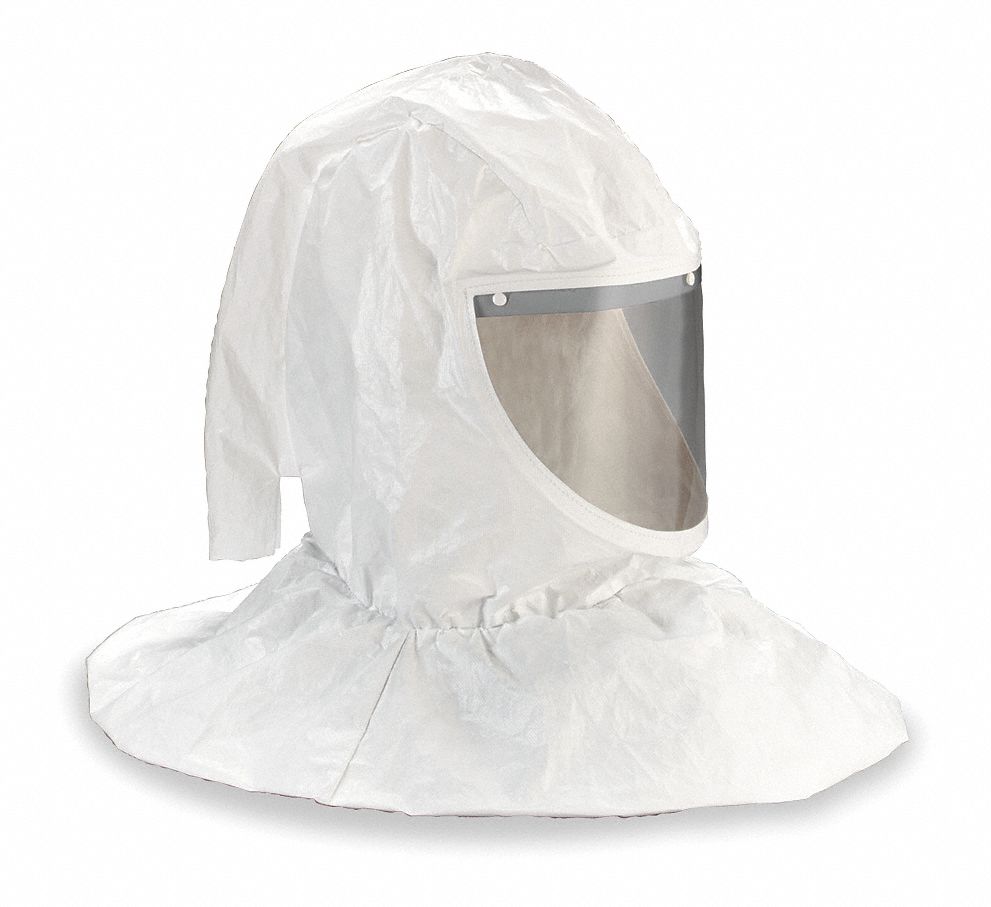 ENSEMBLE CAGOULE AVEC COLLIER/CASQUE, QC, TYVEK, U, NIOSH, POUR RESPIRATEUR À ÉPURATION D'AIR MOTORISÉ ET SYSTÈME SAR