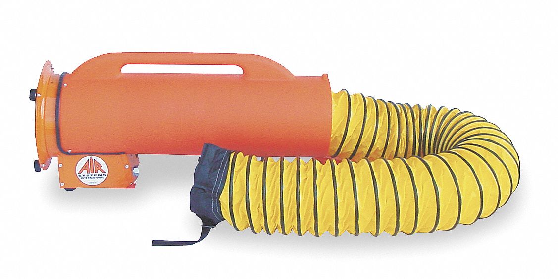 CONFINED SPACE FAN, 115 V AC, 8 IN DUCT DIAMETER, 1/3 HORSEPOWER, ORANGE/YELLOW