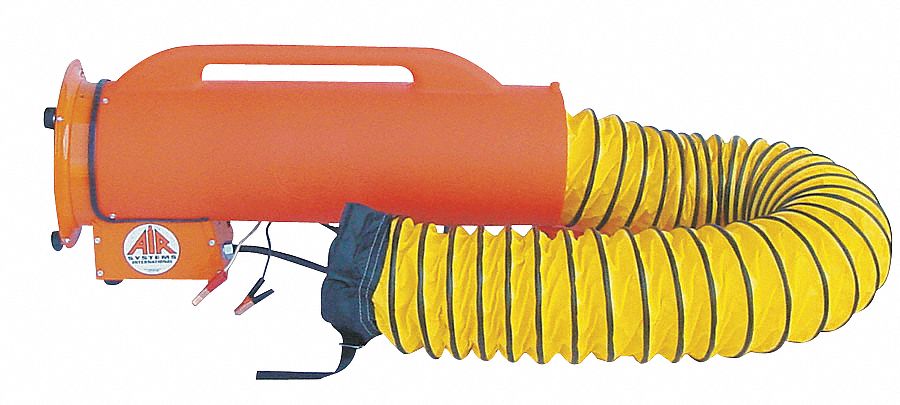 CONFINED SPACE FAN, 12 V DC, 8 IN DUCT DIAMETER, ¼ HORSEPOWER, ORANGE