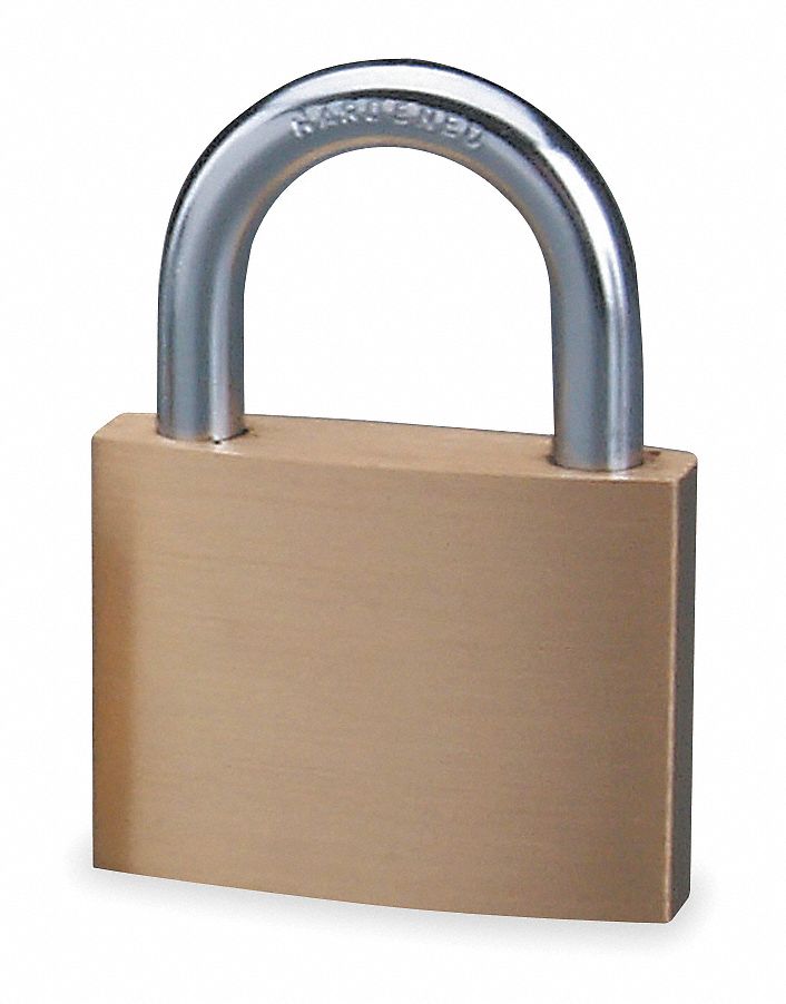 MASTER LOCK 4150KA Keyed Padlock,1 in,Rectangle,Gold 4YH26