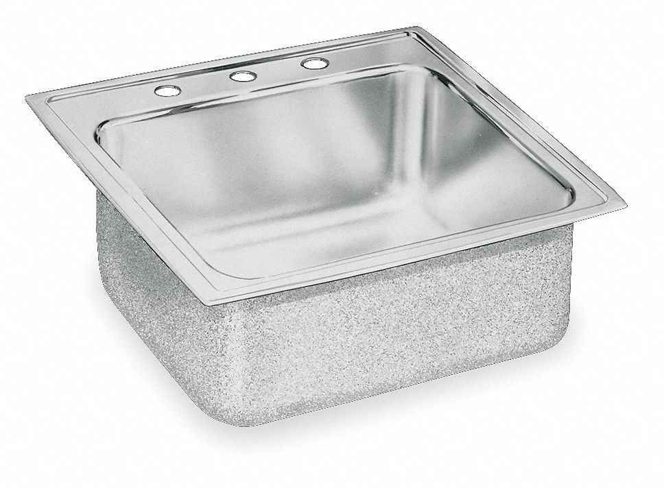 SINGLE BOWL DROP- IN LAUNDRY SINK: ELKAY, 19½ IN L, 19 IN W, 10 ⅛ IN BOWL DP