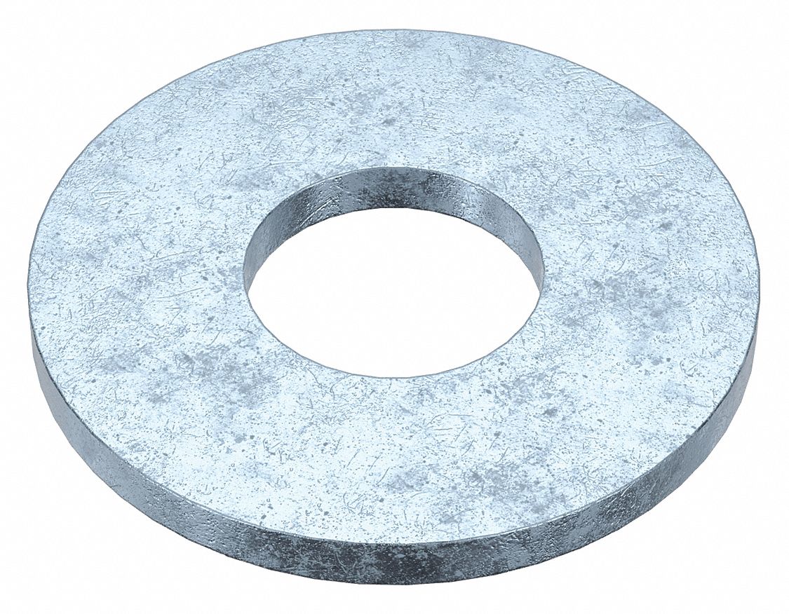 USS Washer: Case Hardened, Zinc Plated, Steel, 1/2 in Screw Sz, 0.563 in In Dia, 1, 300 PK