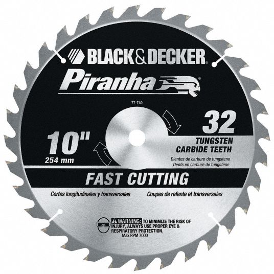 BLACK+DECKER 77-717 Piranha 7-1/4-Inch 18 Tooth ATB Thin Kerf Crosscuttin - Circular  Saw Blades 