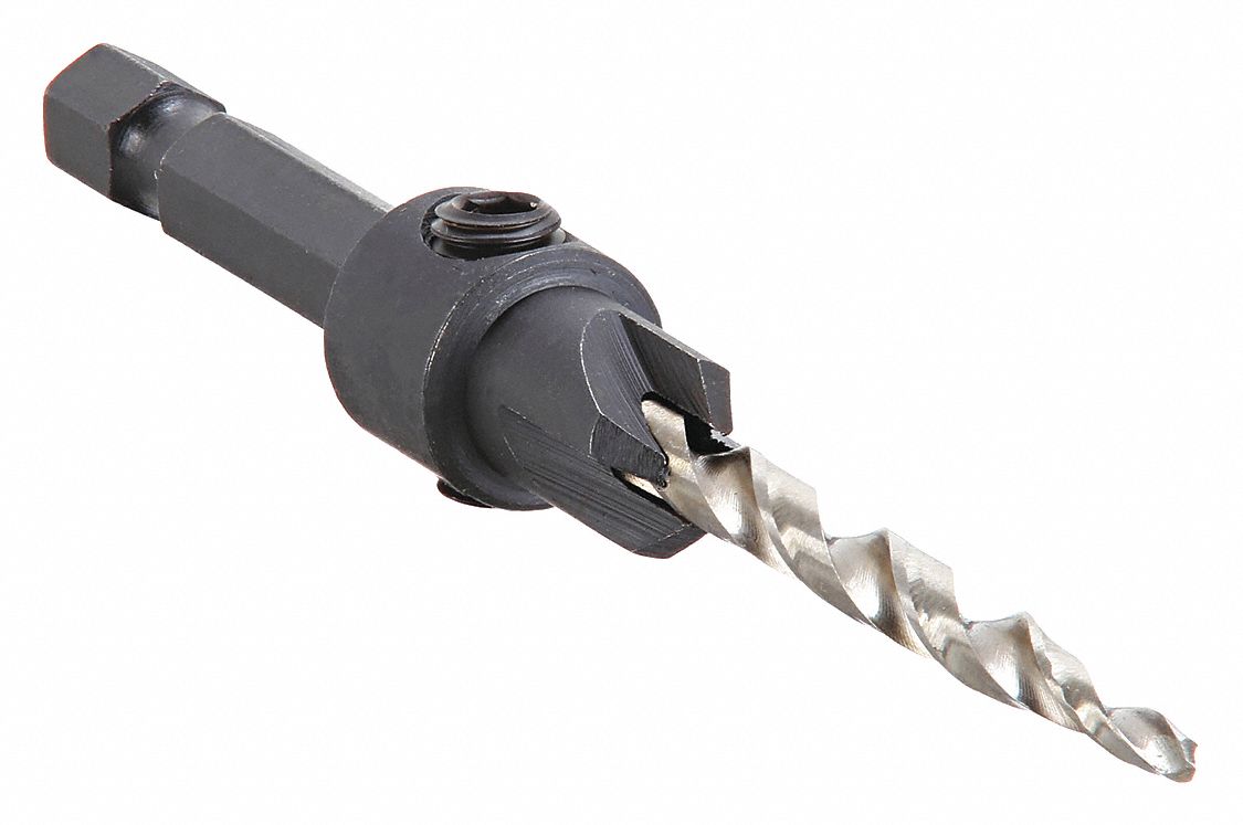 DRILL BIT COUNTERSINK, HEX SHANK, 90 °  COUNTERSINK ANGLE, 11/64 IN DRILL BIT SIZE