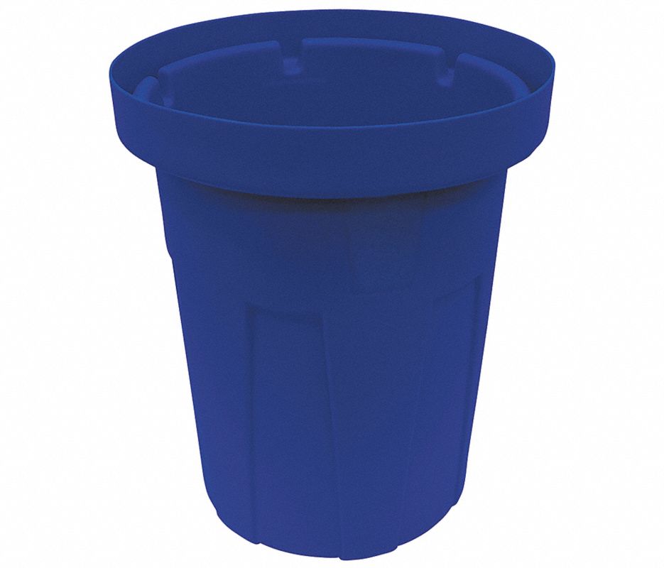 55 gal. Blue, Polyethylene Food-Grade Waste Container