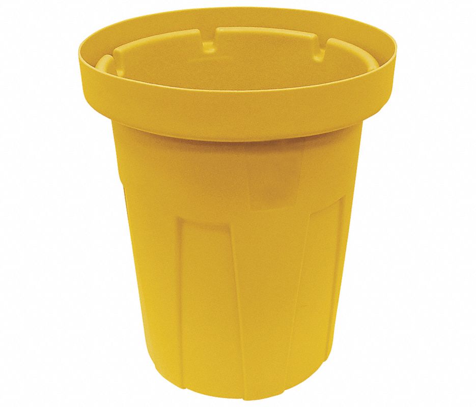55 gal. Yellow, Polyethylene Food-Grade Waste Container