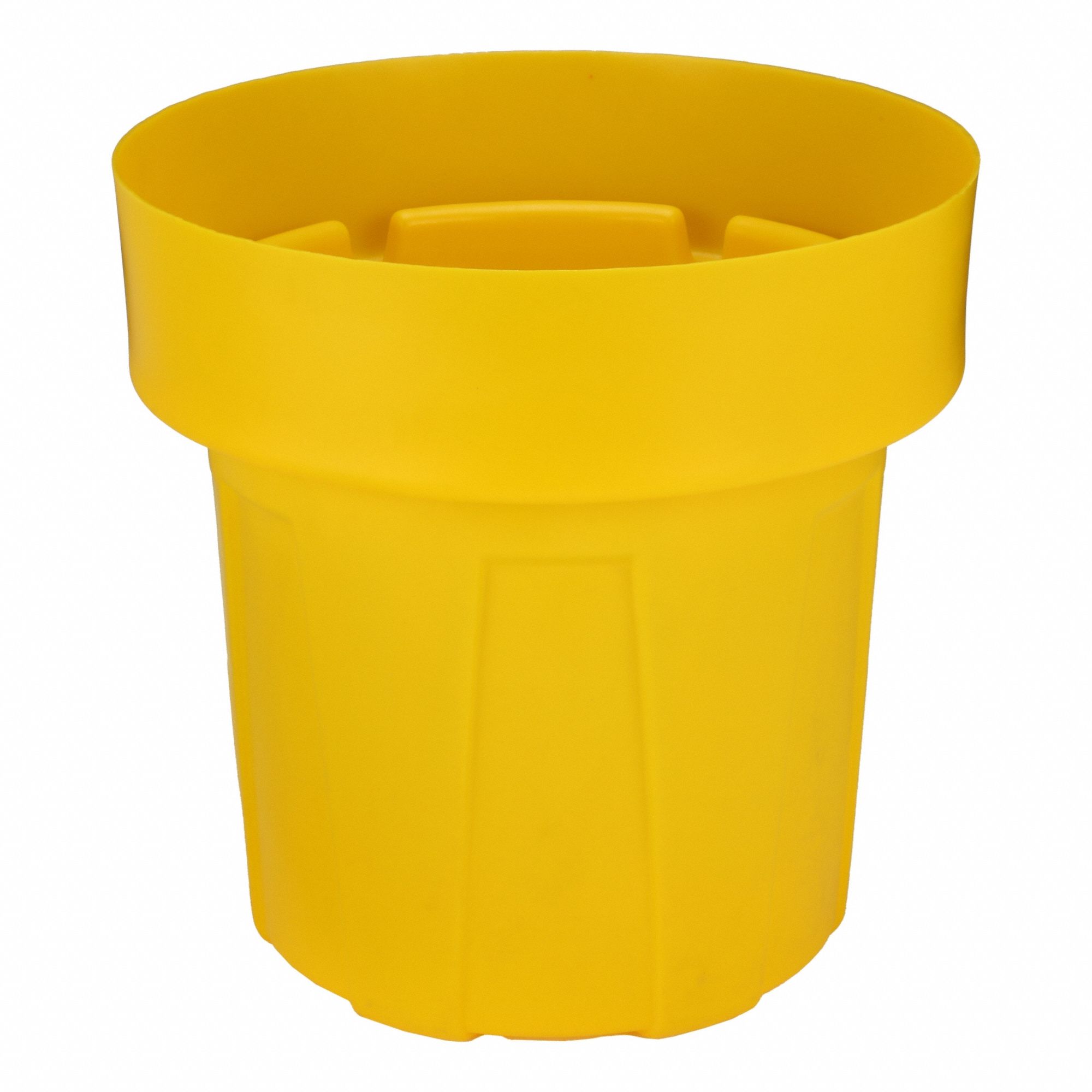 Trash Can: Round, 25 gal Container Capacity, Open Top, 22 in Overall Dia, Yellow, Cobra Can