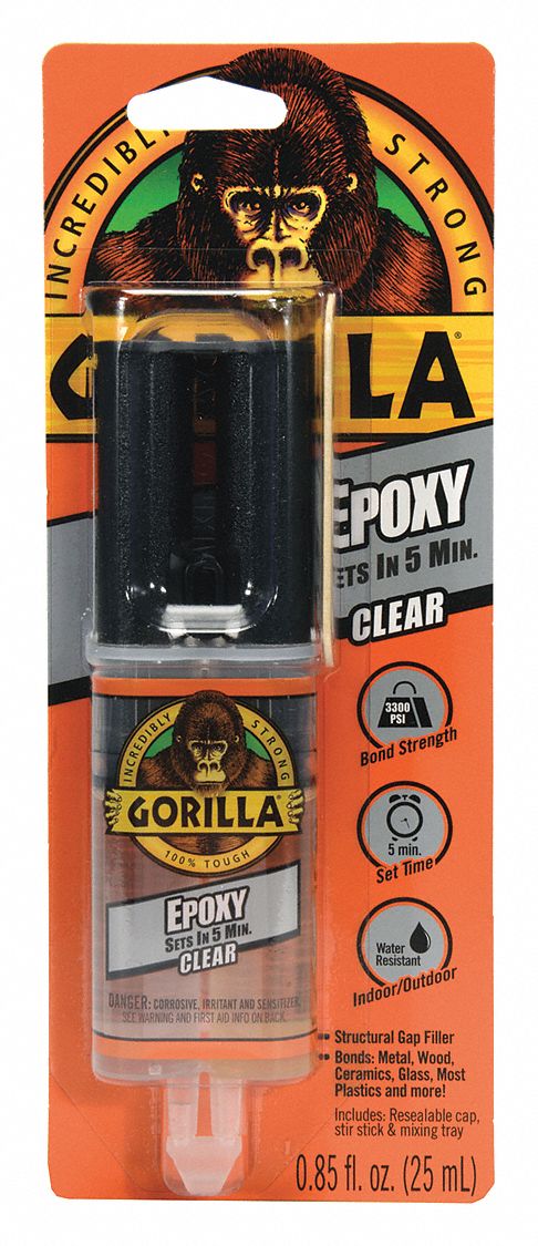 Gorilla 4200102 Epoxy Glue, Translucent, Liquid, 0.85 oz Package, Syringe