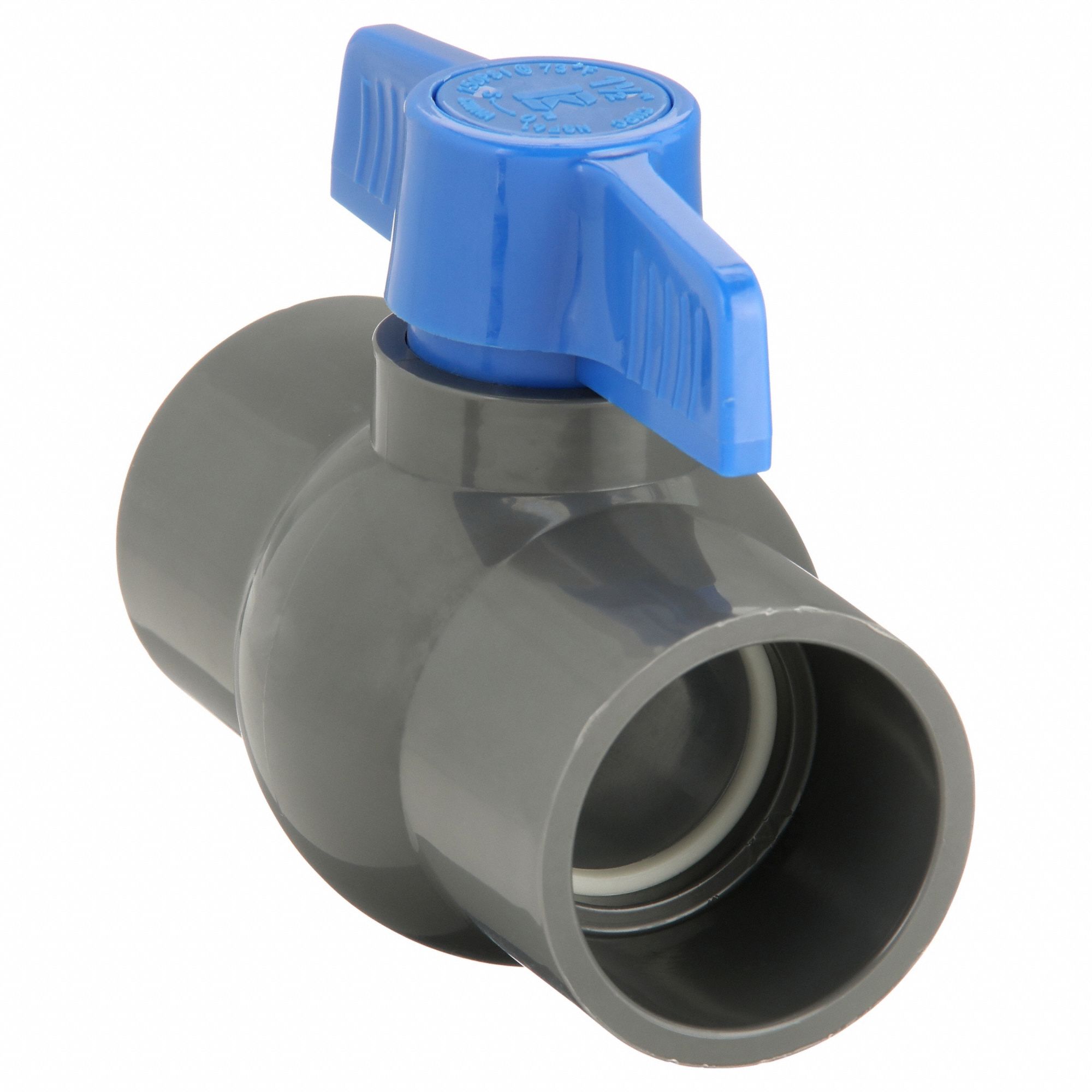 Manual Two-Way Ball Valve: 1 1/2 in, PVC, Straight, Socket x Socket, One-Piece, Tee
