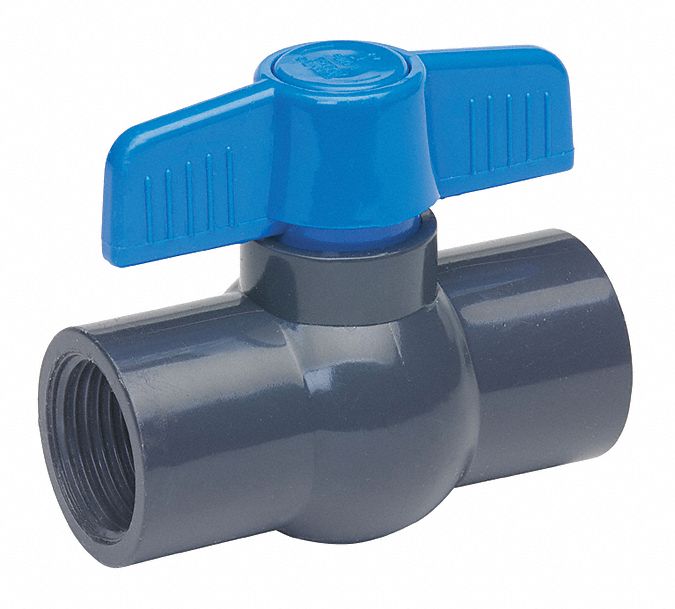 GRAINGER APPROVED Ball Valve, PVC, Inline, 1-Piece, Pipe Size 1 in