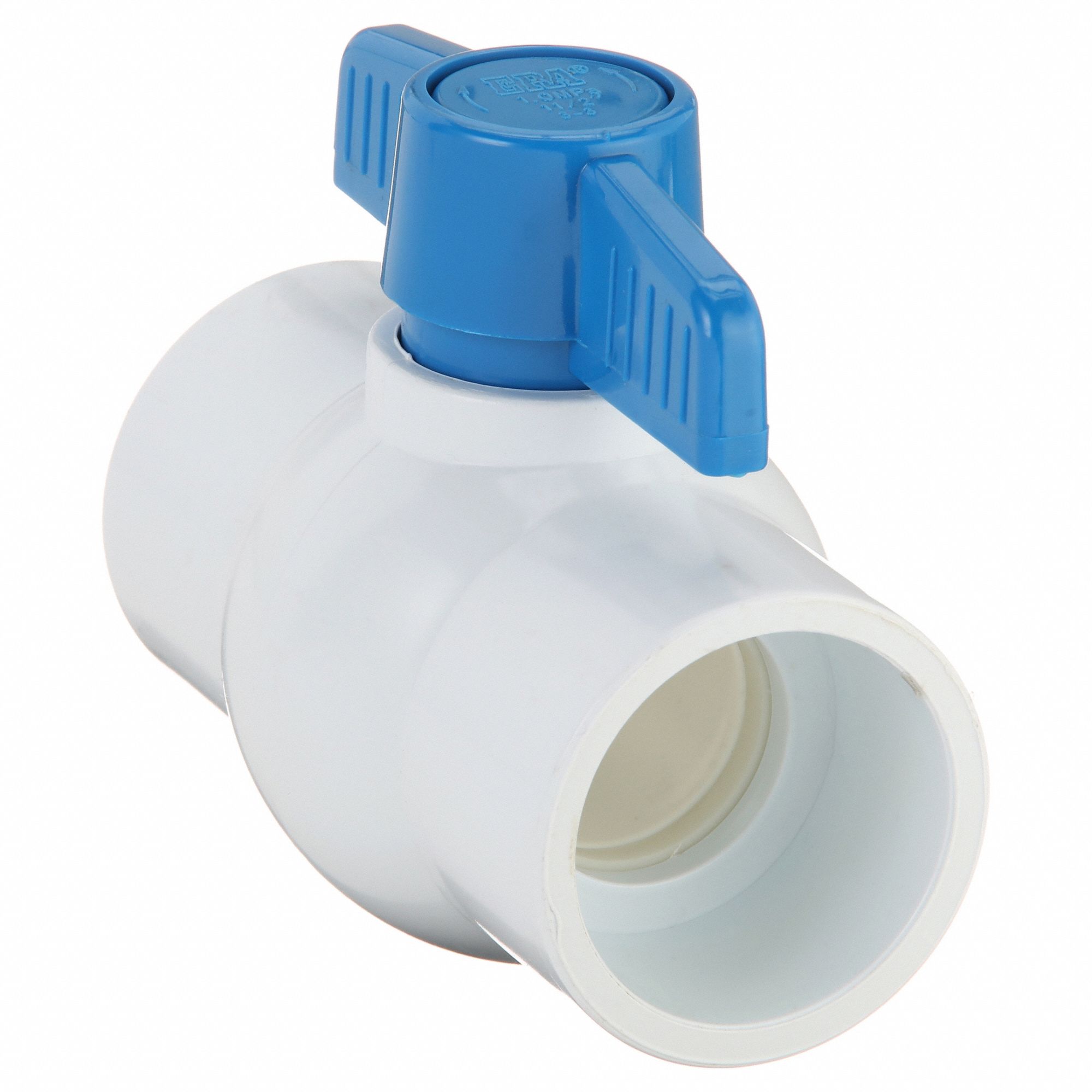 Manual Two-Way Ball Valve: 1 1/2 in, PVC, Straight, Socket x Socket, One-Piece, Tee
