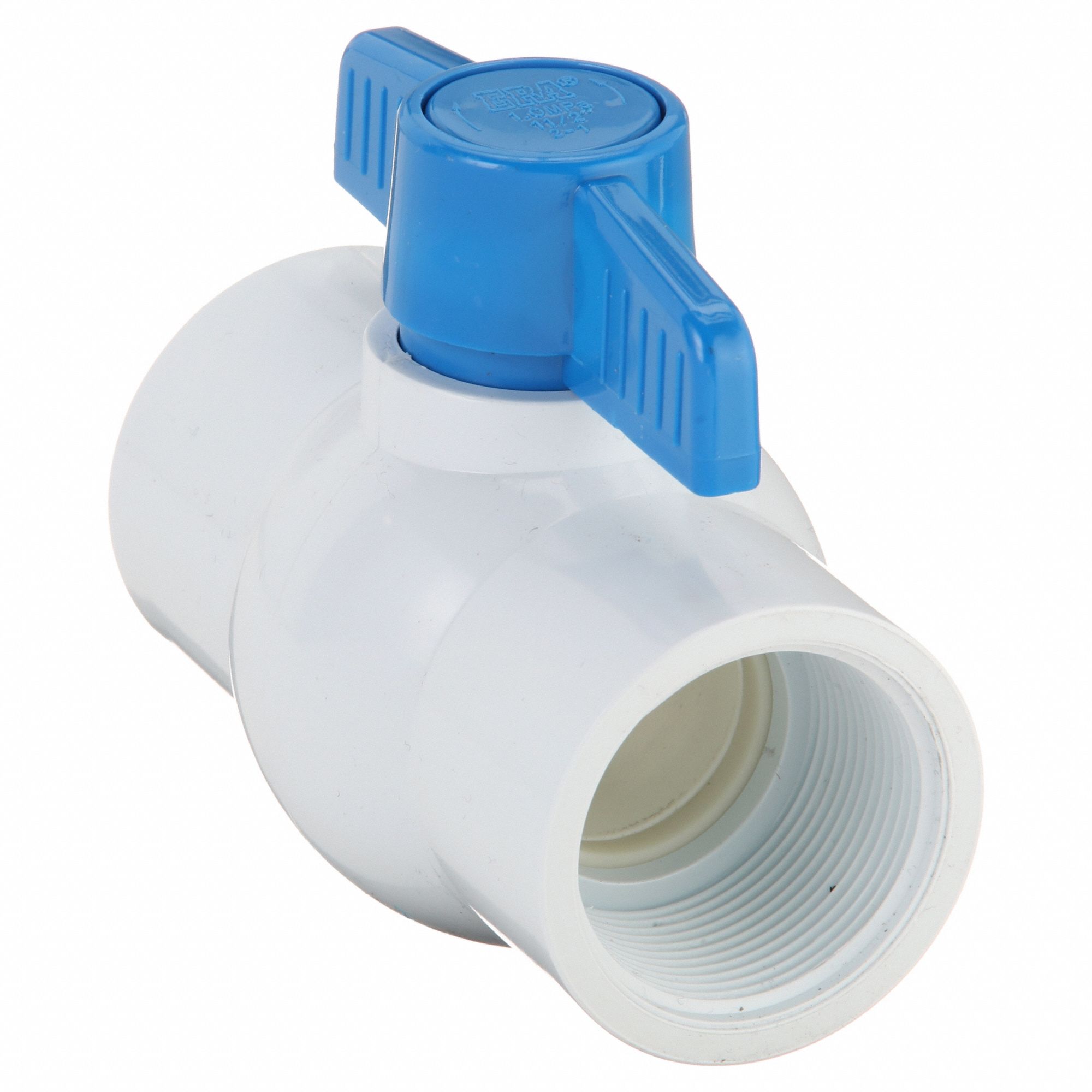 Manual Two-Way Ball Valve: 1 1/2 in, PVC, Straight, FIP x FIP, Full Port Ball Port