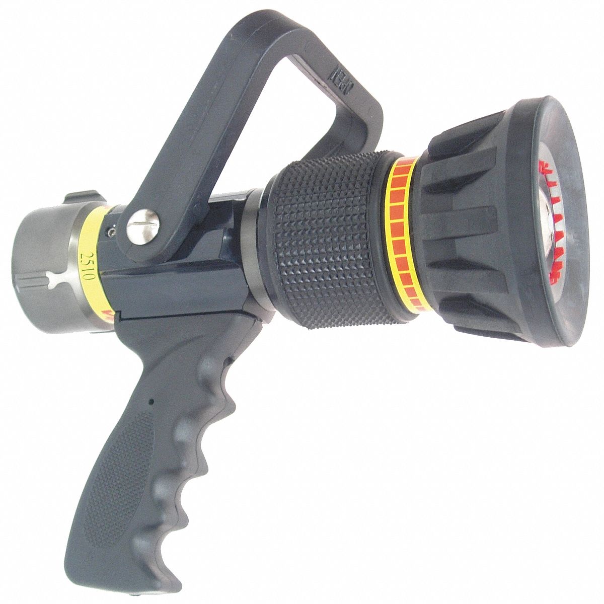 Fire Hose Nozzle: 1 1/2 in Inlet Size, Black, Aluminum, 95 gpm Flow Rate, Water, NST