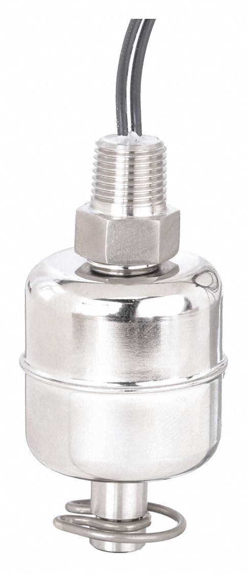 ALTERNATOR CLOSED LIQUID LEVEL SWITCH, SELECTABLE, SPST, STAINLESS STEEL