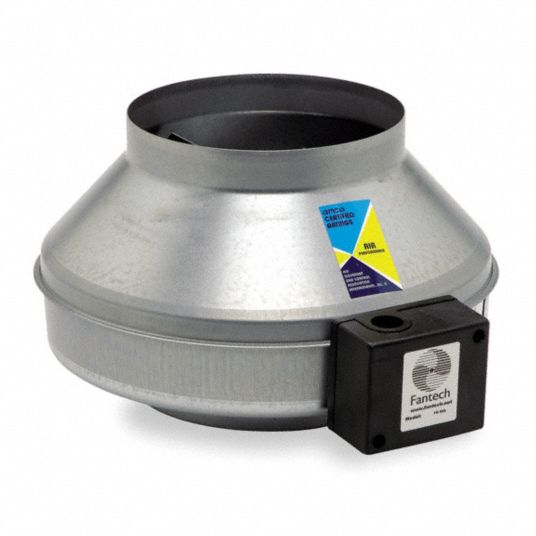 FANTECH Galvanized Steel Inline Centrifugal Duct Fan, Fits Duct Dia. 4