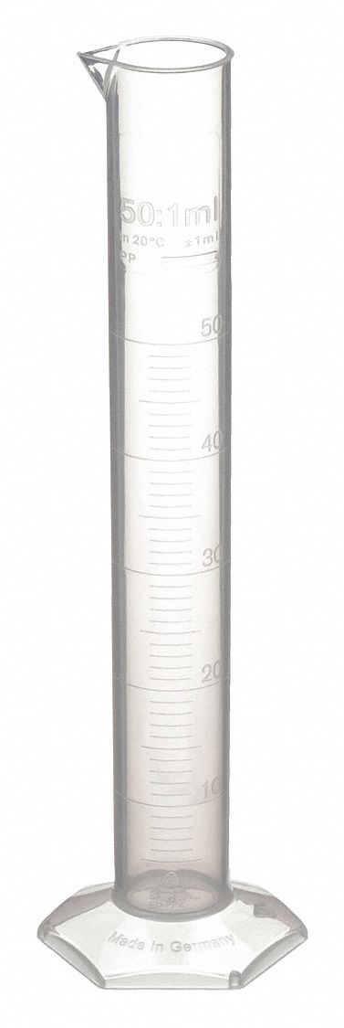 CYLINDER 50ML X 1ML GRADUATED POLY