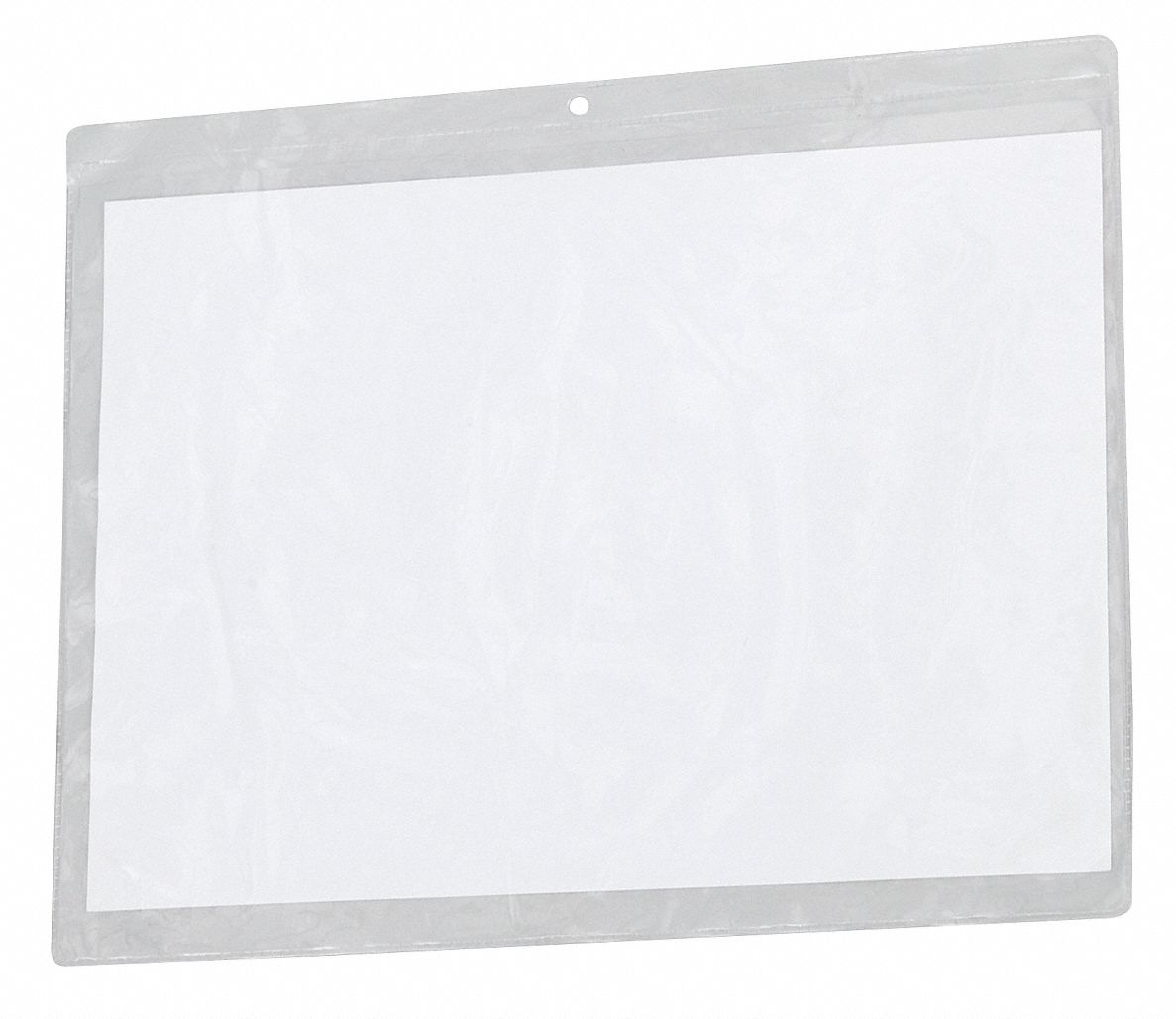 Shop Ticket Holder: Vinyl, Punched Hole, 9 7/8 in Ht, 12 7/8 in Wd, Clear, 50 PK