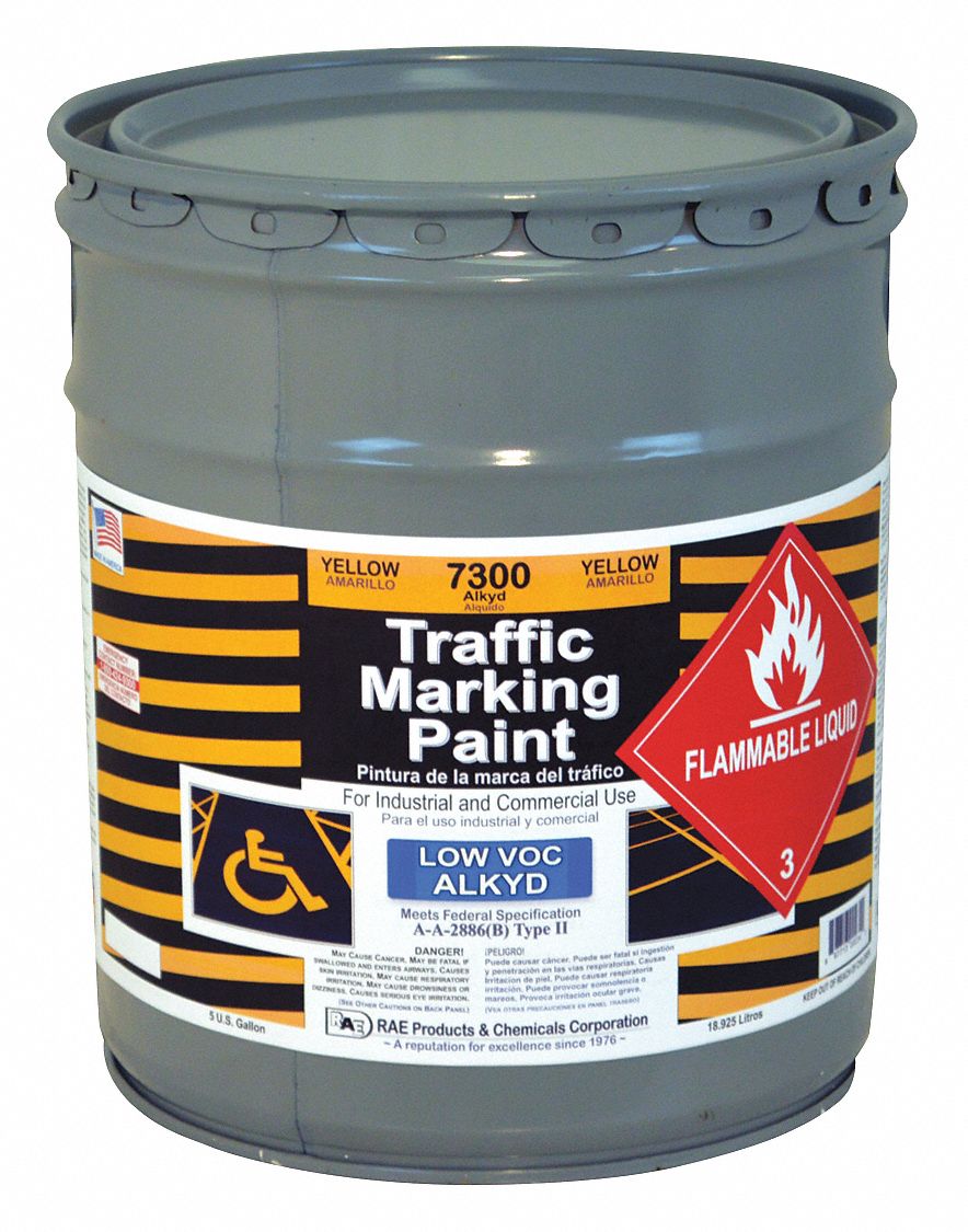 Rae 7300-05 Traffic Zone Marking Paint, 5 gal, Yellow