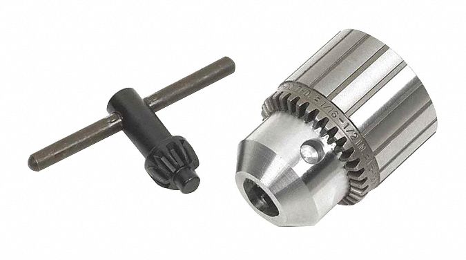 DRILL CHUCK, KEYED, STEEL, 3/8 IN, 3/8