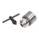 DRILL CHUCK, KEYED, ½ IN CAPACITY, THREADED, STEEL, 1/16 IN MIN, ½ IN MAX