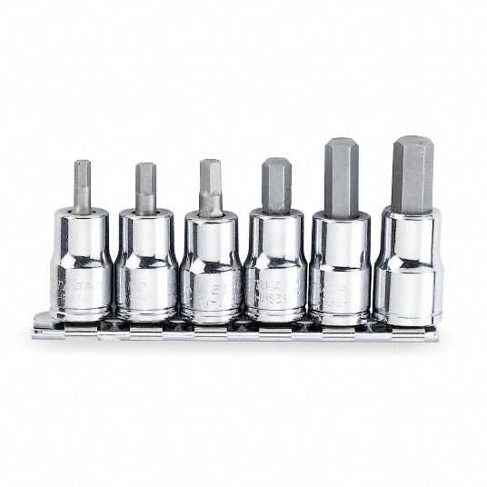 Socket Bit Set, Drive Size 3/8 in - Grainger