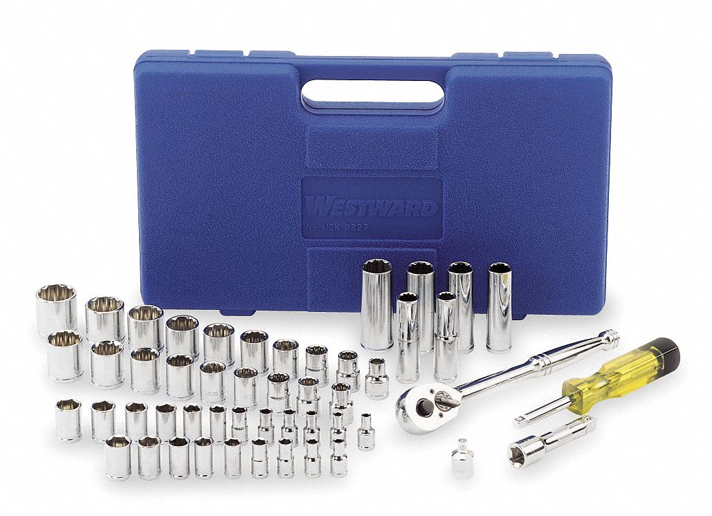 SOCKET SET,METRIC,1/4,3/8DR,51 PC