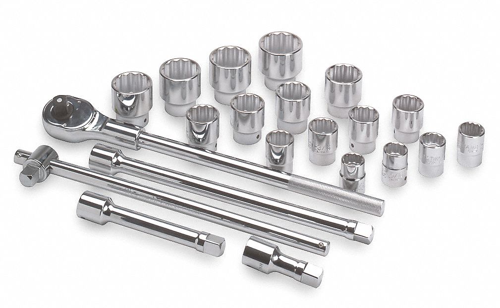 Westward Socket Wrench Set Socket Size Range 19 Mm To 50 Mm Drive Size 3 4 In Drive Type Hand 4yp83 4yp83 Grainger