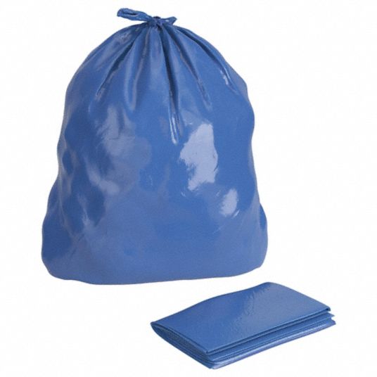 Tough Guy Trash Bags, Recycled 55 gal, 41 in W, 54 in H, 1.5 mil