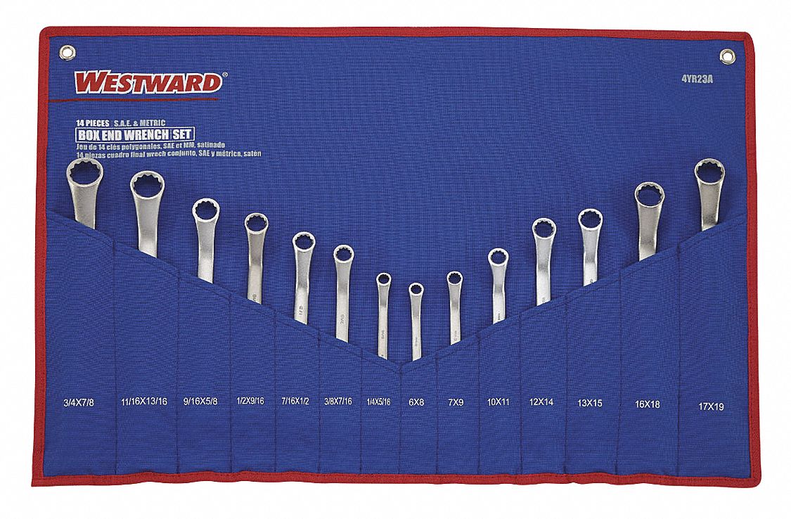New Westward 4 Piece Double Box End Ratcheting Wrench Set 5/16" 3/4" Wrenches Home & Garden