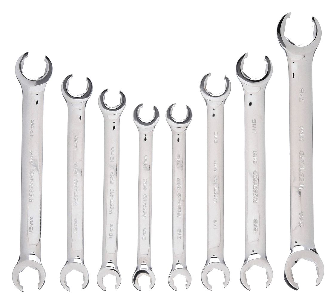 FLARE NUT WRENCH SET,8 PIECES,6 PTS