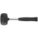 RUBBER MALLET, STEEL HANDLE, 16 OZ HEAD WT, 2¼ IN DIA, 3⅝ IN HEAD L, 13 IN OVERALL L