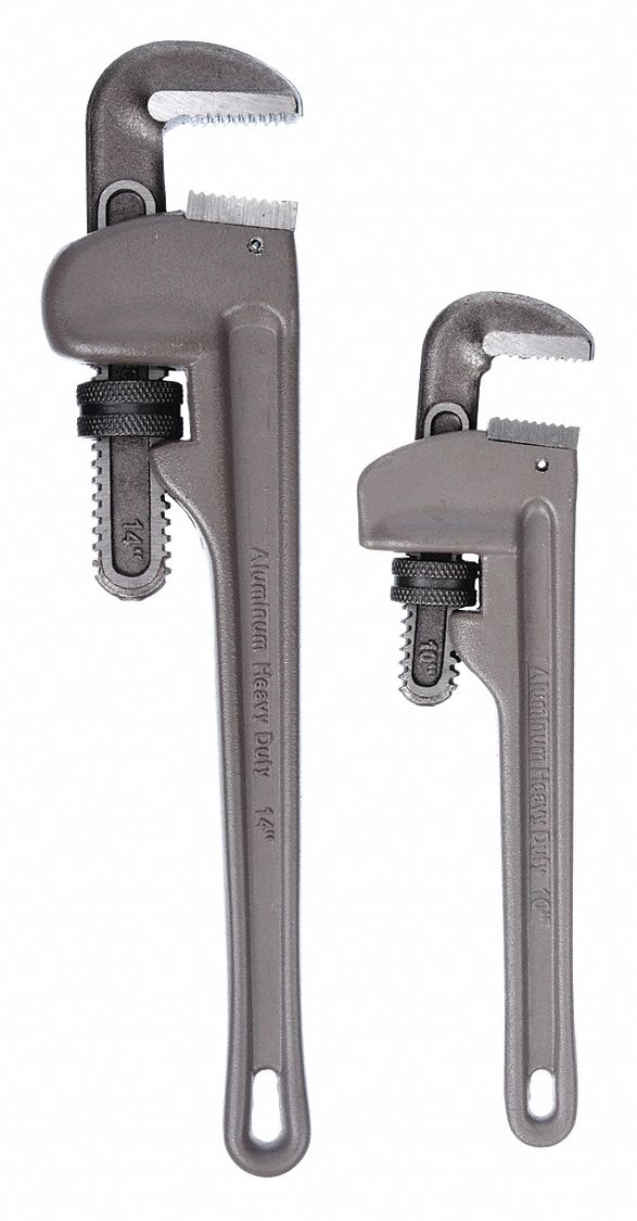 STRAIGHT PIPE WRENCH SET,ALUMINUM,2