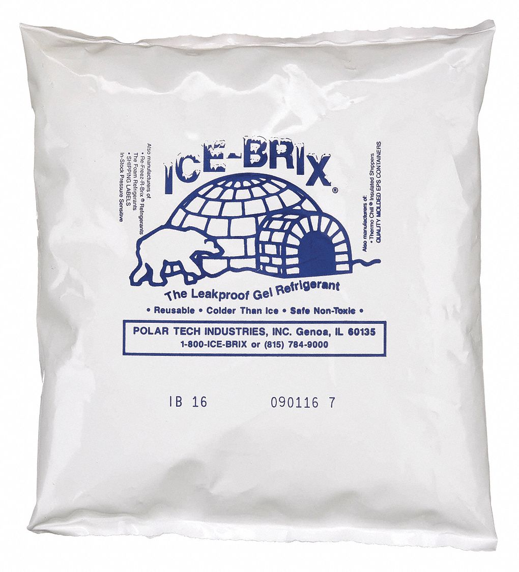 Freezer Pack: 32 oz Wt, 8 in Lg, 8 in Wd, 4 PK