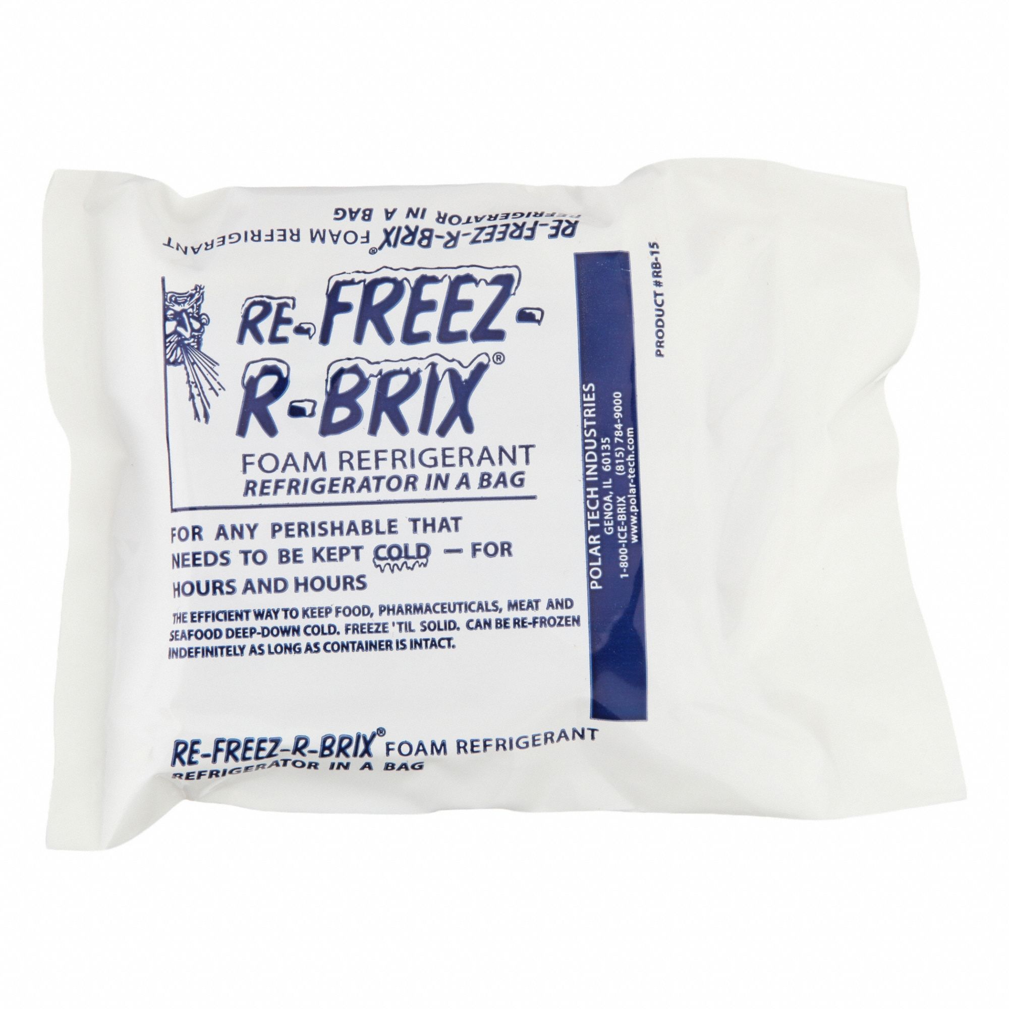 Freezer Pack: 15 oz Wt, 4 1/2 in Lg, 4 in Wd, 6 PK