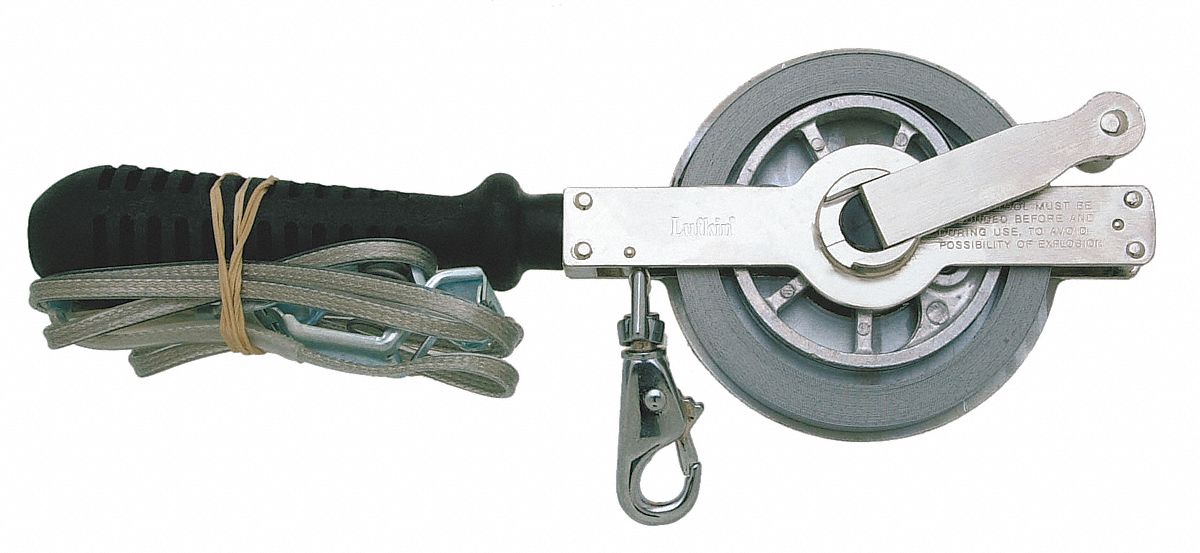 Single Duty Oil Gauging Tape: 18 ft, Swivel Snap Tip, Top to Bottom, Steel, SAE